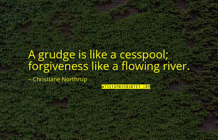 River Flowing Quotes By Christiane Northrup: A grudge is like a cesspool; forgiveness like River Flowing Quotes By Christiane Northrup: A grudge is like a cesspool; forgiveness like