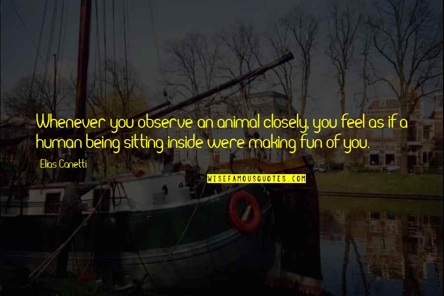 River Gary Paulsen Quotes By Elias Canetti: Whenever you observe an animal closely, you feel River Gary Paulsen Quotes By Elias Canetti: Whenever you observe an animal closely, you feel