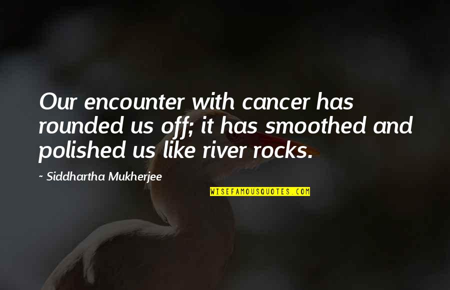 River In Siddhartha Quotes By Siddhartha Mukherjee: Our encounter with cancer has rounded us off; River In Siddhartha Quotes By Siddhartha Mukherjee: Our encounter with cancer has rounded us off;