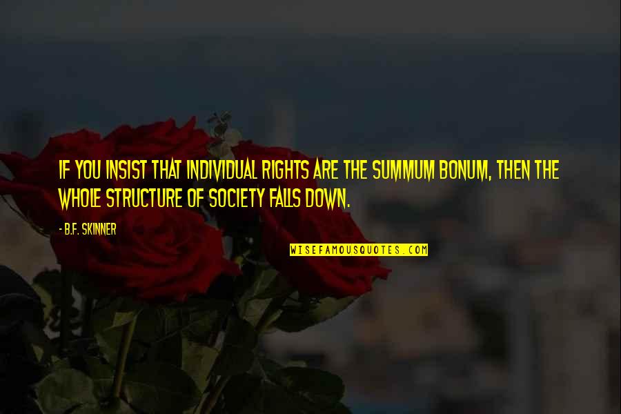 River Side Sunset Quotes By B.F. Skinner: If you insist that individual rights are the River Side Sunset Quotes By B.F. Skinner: If you insist that individual rights are the