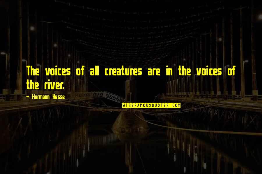 River Water Quotes By Hermann Hesse: The voices of all creatures are in the