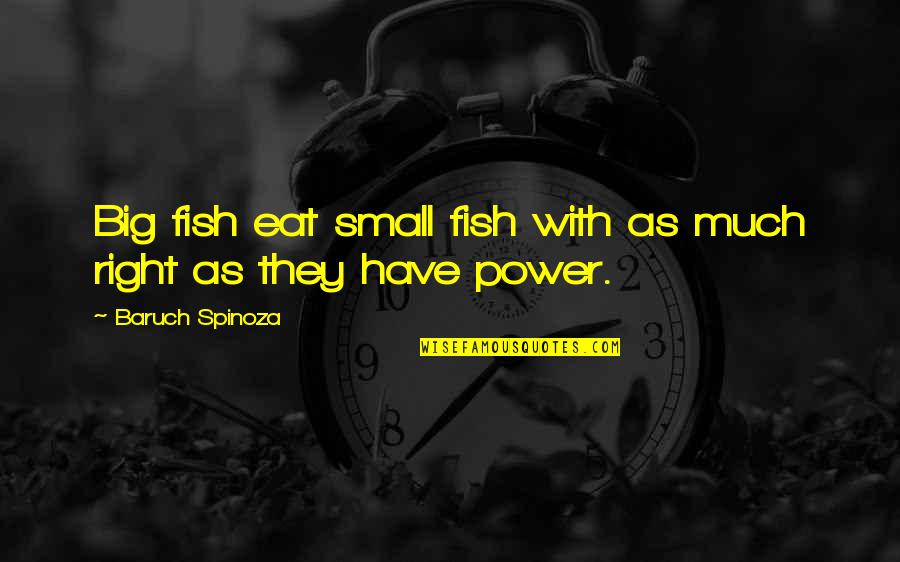 Rivers And Fishing Quotes By Baruch Spinoza: Big fish eat small fish with as much