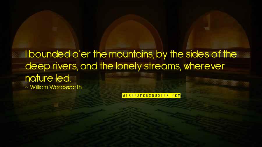 Rivers And Streams Quotes By William Wordsworth: I bounded o'er the mountains, by the sides