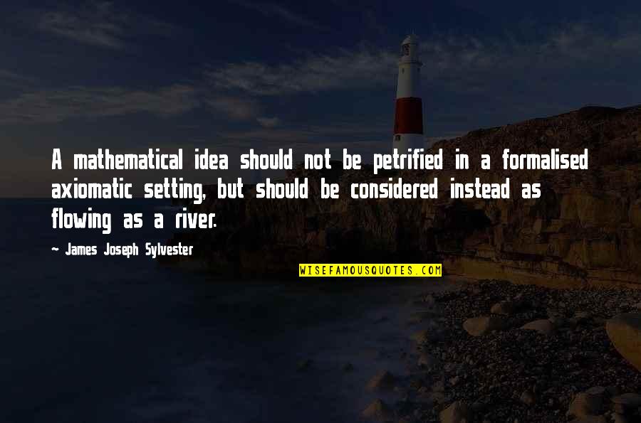 Rivers Flowing Quotes By James Joseph Sylvester: A mathematical idea should not be petrified in