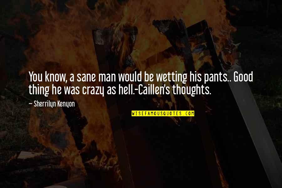 Rizalina Mantaring Quotes By Sherrilyn Kenyon: You know, a sane man would be wetting Rizalina Mantaring Quotes By Sherrilyn Kenyon: You know, a sane man would be wetting