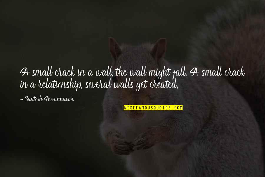 Rizer Xl Quotes By Santosh Avvannavar: A small crack in a wall, the wall Rizer Xl Quotes By Santosh Avvannavar: A small crack in a wall, the wall