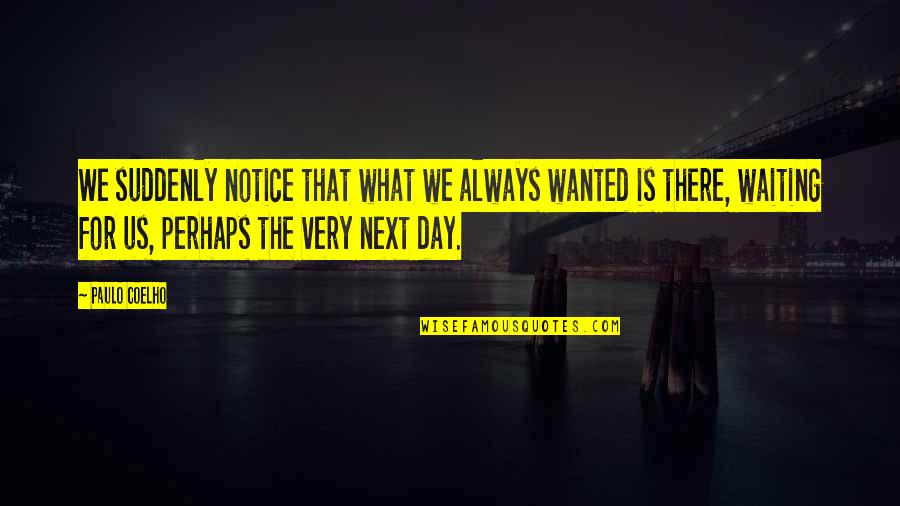 Rizo Hamidovic Quotes By Paulo Coelho: We suddenly notice that what we always wanted Rizo Hamidovic Quotes By Paulo Coelho: We suddenly notice that what we always wanted