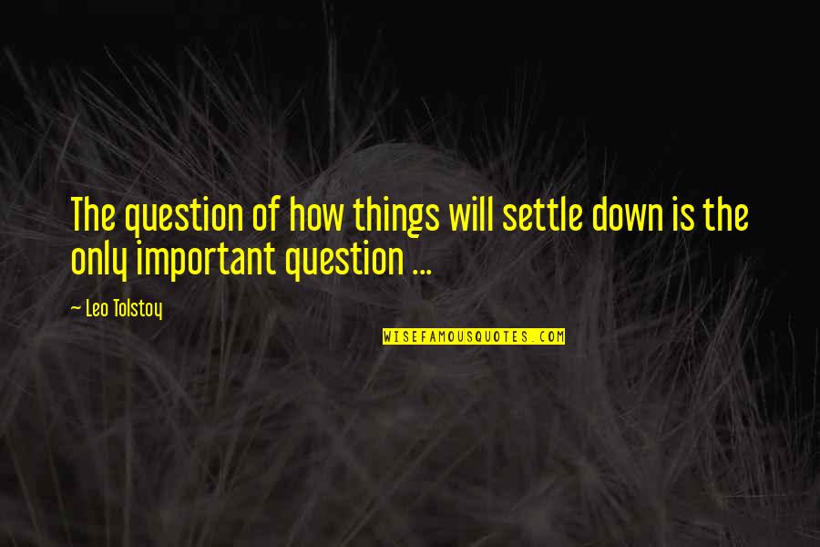 Rizzardi Yachts Quotes By Leo Tolstoy: The question of how things will settle down