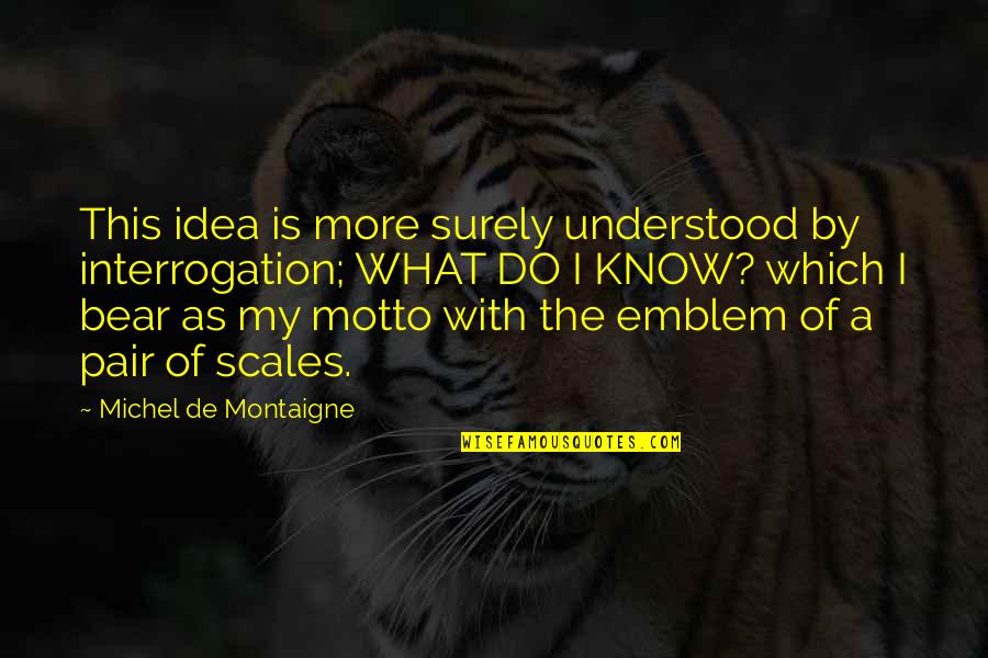 Rjeenje Quotes By Michel De Montaigne: This idea is more surely understood by interrogation; Rjeenje Quotes By Michel De Montaigne: This idea is more surely understood by interrogation;