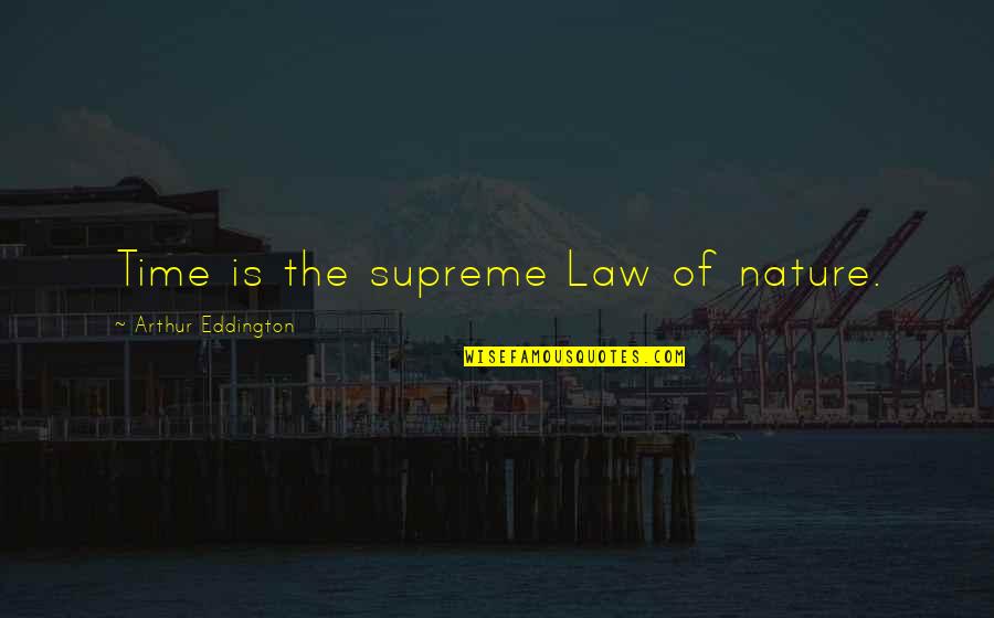 Rl Stine Book Quotes By Arthur Eddington: Time is the supreme Law of nature.