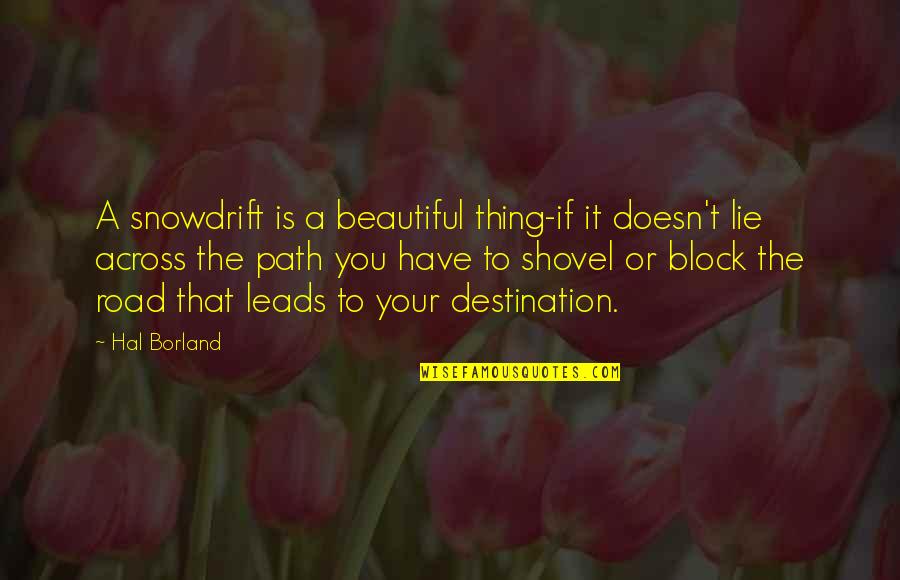 Road Path Quotes By Hal Borland: A snowdrift is a beautiful thing-if it doesn't