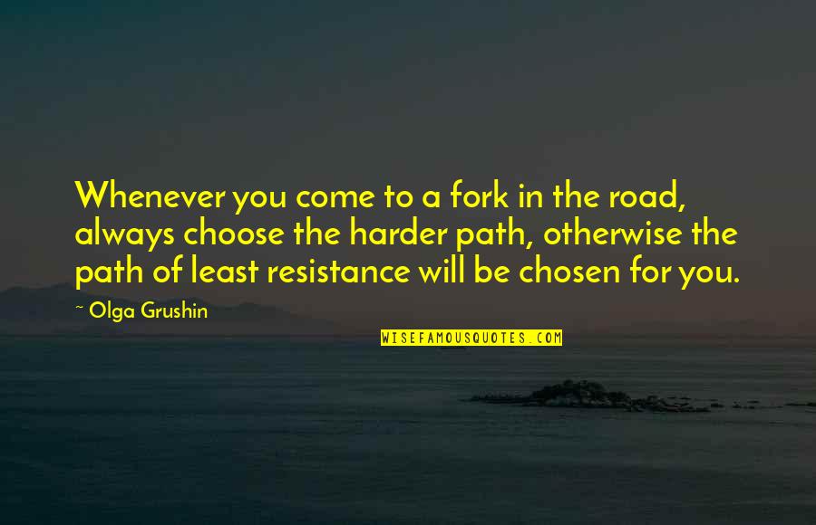 Road Path Quotes By Olga Grushin: Whenever you come to a fork in the