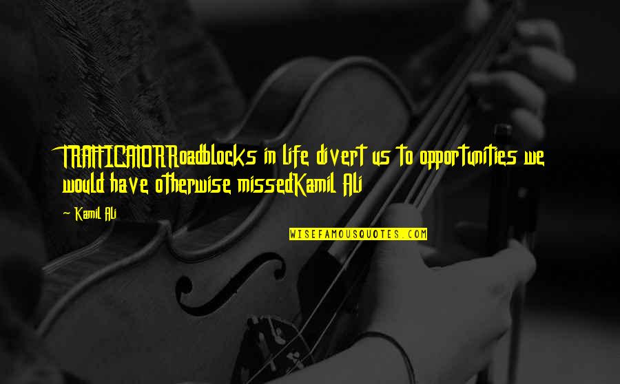 Roadblocks In Life Quotes By Kamil Ali: TRAFFICATORRoadblocks in life divert us to opportunities we