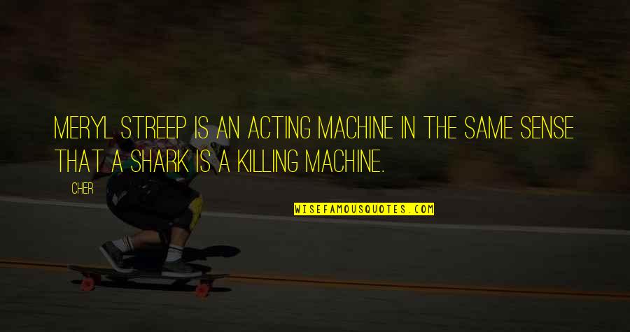 Roadknight Family Tree Quotes By Cher: Meryl Streep is an acting machine in the