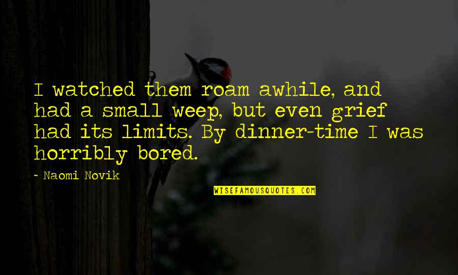 Roam Quotes By Naomi Novik: I watched them roam awhile, and had a