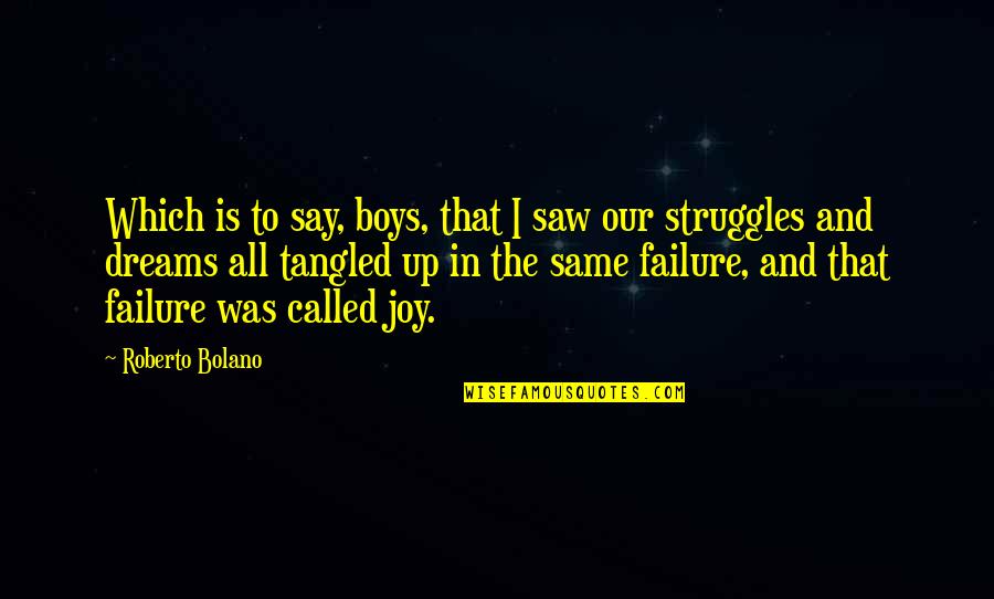 Roaster Quotes By Roberto Bolano: Which is to say, boys, that I saw
