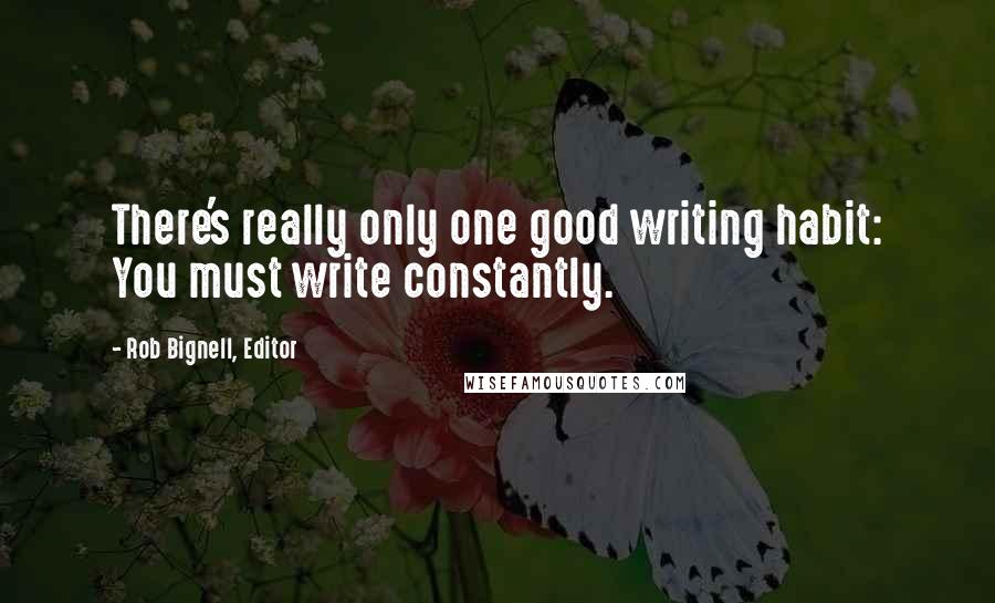 Rob Bignell, Editor quotes: There's really only one good writing habit: You must write constantly.