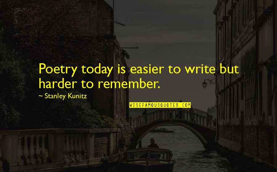 Rob Bonta Quotes By Stanley Kunitz: Poetry today is easier to write but harder Rob Bonta Quotes By Stanley Kunitz: Poetry today is easier to write but harder