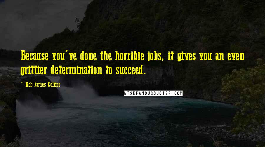 Rob James-Collier quotes: Because you've done the horrible jobs, it gives you an even grittier determination to succeed.