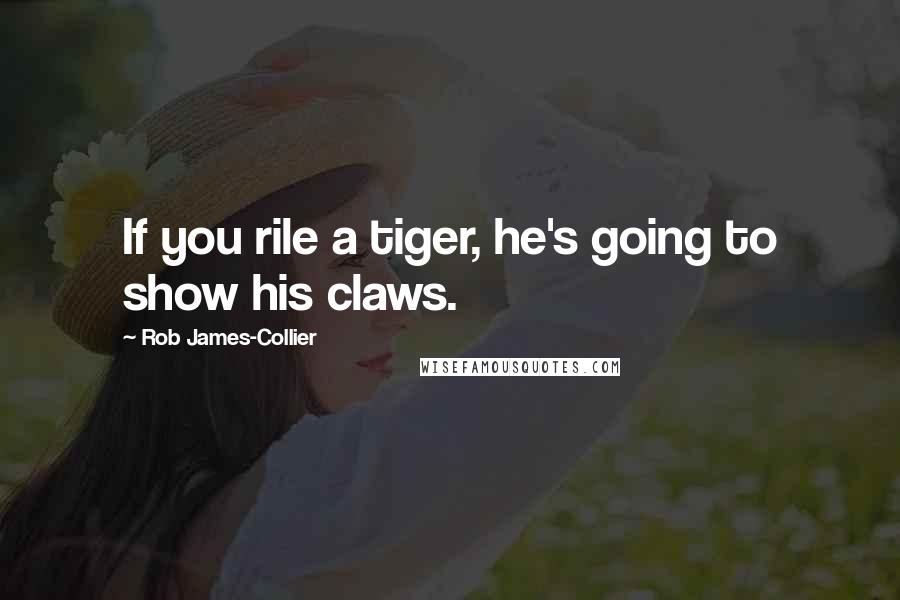 Rob James-Collier quotes: If you rile a tiger, he's going to show his claws.