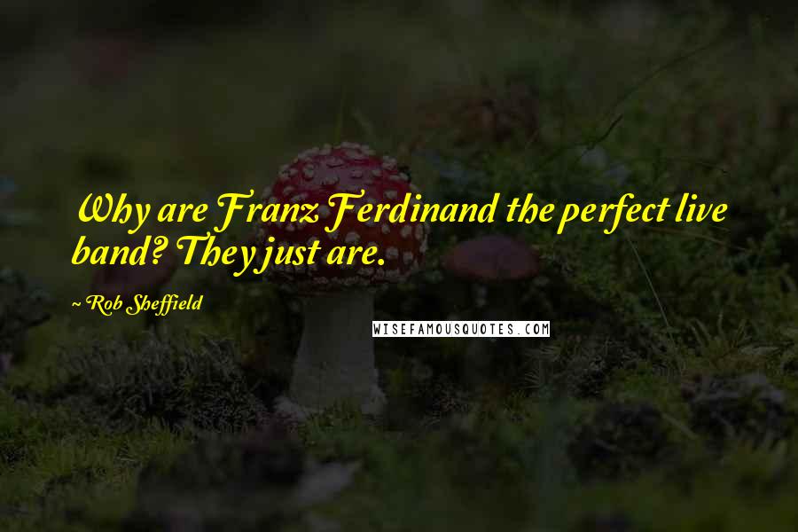 Rob Sheffield quotes: Why are Franz Ferdinand the perfect live band? They just are.