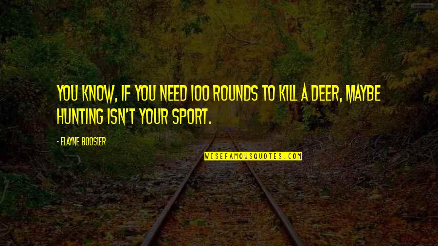 Robaki Gry Quotes By Elayne Boosler: You know, if you need 100 rounds to