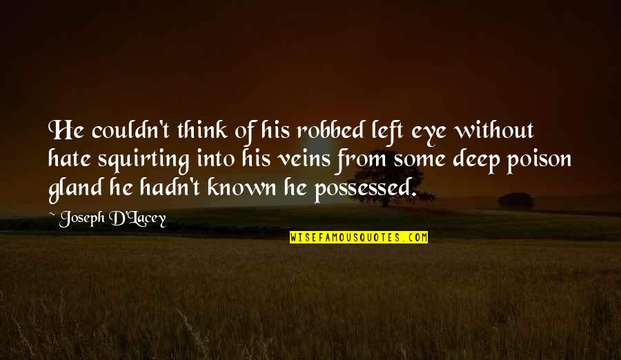 Robbed Quotes By Joseph D'Lacey: He couldn't think of his robbed left eye