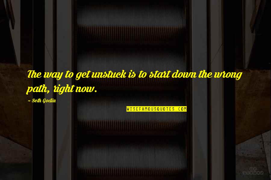 Robera For Dogs Quotes By Seth Godin: The way to get unstuck is to start