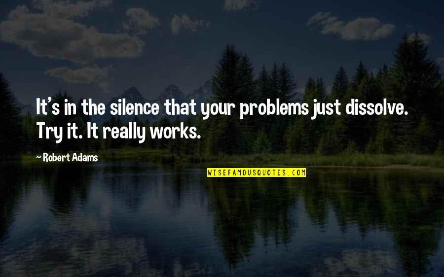 Robert Adams Quotes By Robert Adams: It's in the silence that your problems just