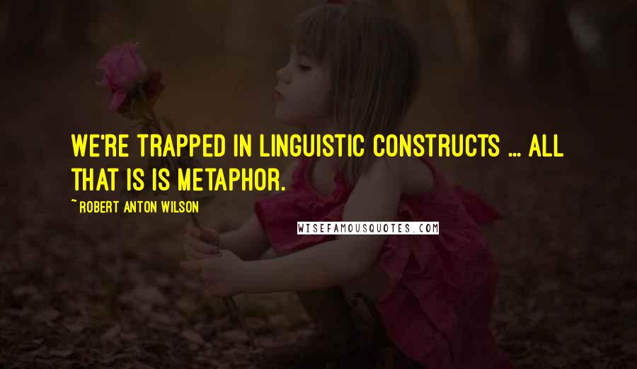 Robert Anton Wilson quotes: We're trapped in linguistic constructs ... all that is is metaphor.