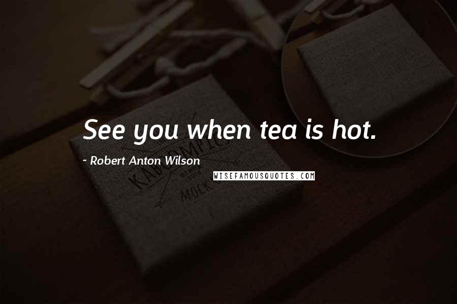 Robert Anton Wilson quotes: See you when tea is hot.