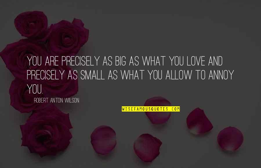 Robert Anton Wilson Quotes By Robert Anton Wilson: You are precisely as big as what you