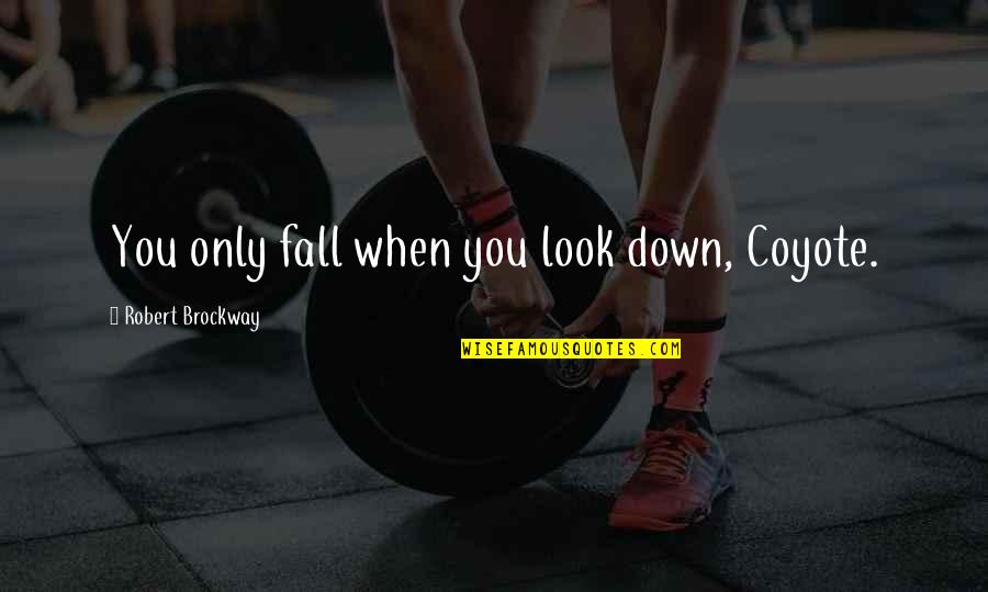 Robert Brockway Quotes By Robert Brockway: You only fall when you look down, Coyote. Robert Brockway Quotes By Robert Brockway: You only fall when you look down, Coyote.