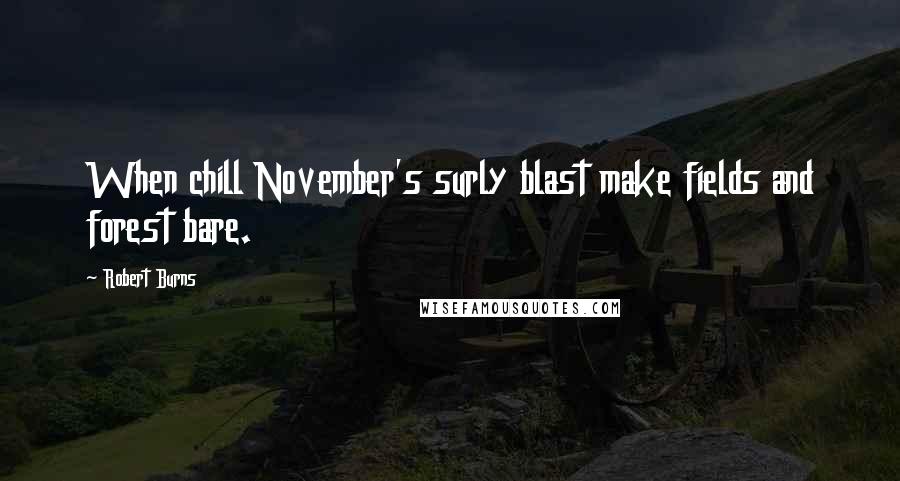 Robert Burns quotes: When chill November's surly blast make fields and forest bare.