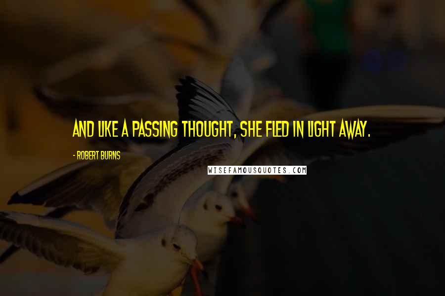 Robert Burns quotes: And like a passing thought, she fled In light away.