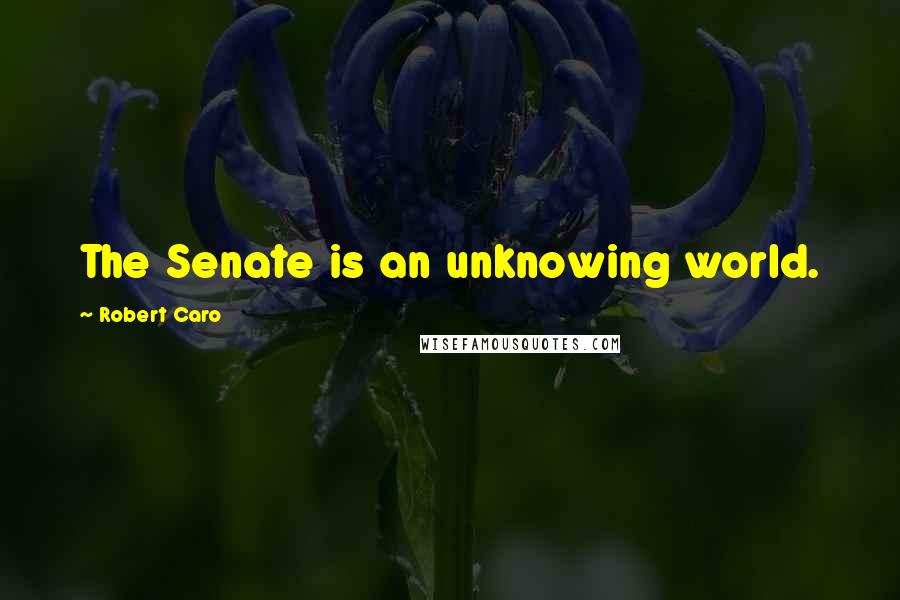 Robert Caro quotes: The Senate is an unknowing world.