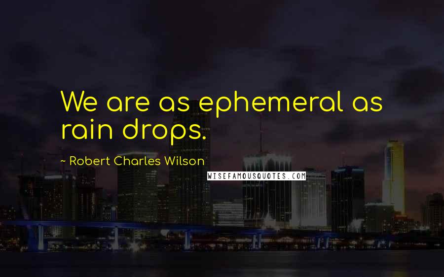 Robert Charles Wilson quotes: We are as ephemeral as rain drops.