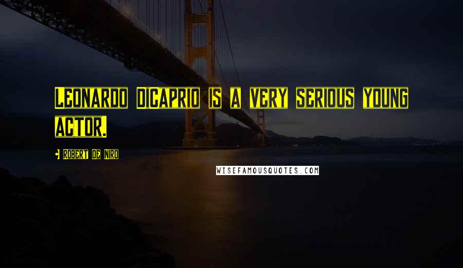 Robert De Niro quotes: Leonardo DiCaprio is a very serious young actor.