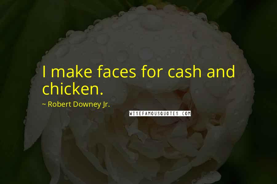 Robert Downey Jr. quotes: I make faces for cash and chicken.