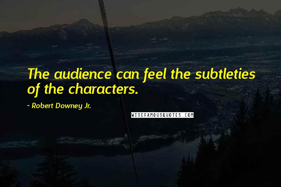 Robert Downey Jr. quotes: The audience can feel the subtleties of the characters.