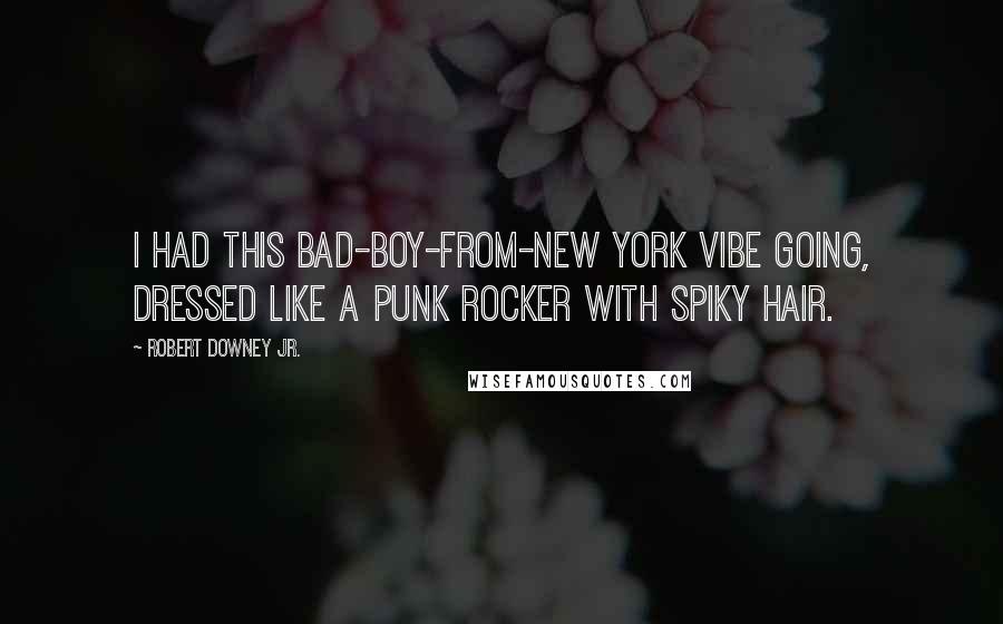 Robert Downey Jr. quotes: I had this bad-boy-from-New York vibe going, dressed like a punk rocker with spiky hair.