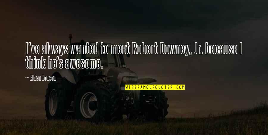 Robert Downey Jr Quotes By Elden Henson: I've always wanted to meet Robert Downey, Jr.