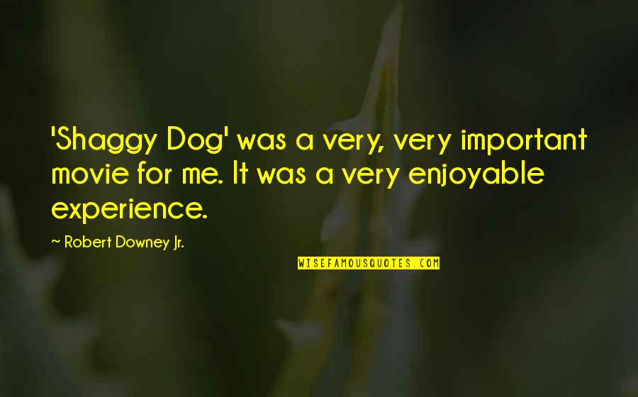 Robert Downey Jr Quotes By Robert Downey Jr.: 'Shaggy Dog' was a very, very important movie