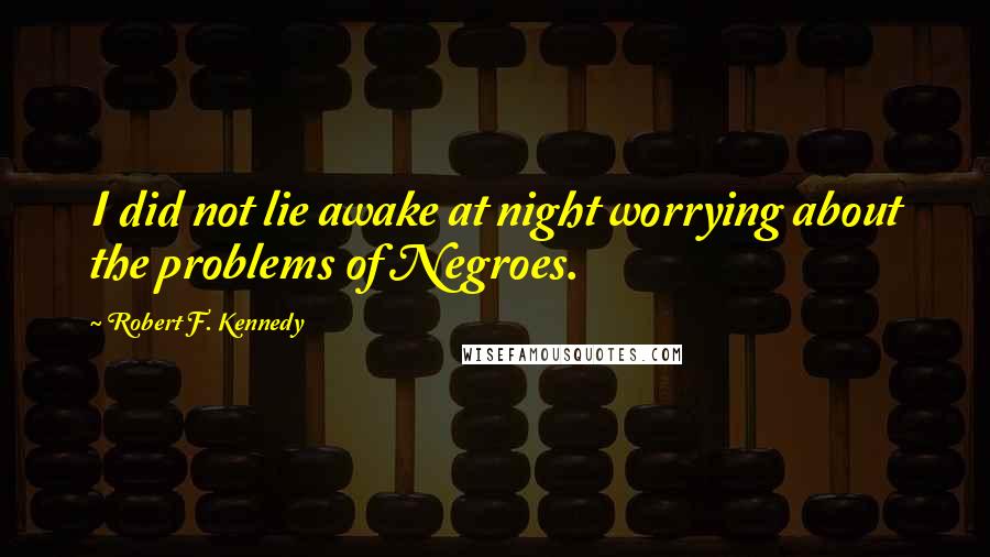 Robert F. Kennedy quotes: I did not lie awake at night worrying about the problems of Negroes.