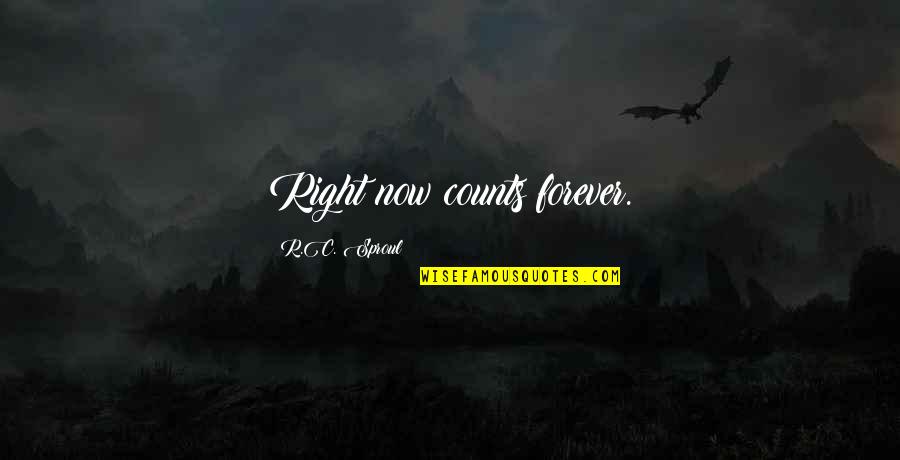 Robert Frank Quotes By R.C. Sproul: Right now counts forever. Robert Frank Quotes By R.C. Sproul: Right now counts forever.