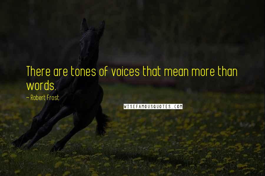 Robert Frost quotes: There are tones of voices that mean more than words.