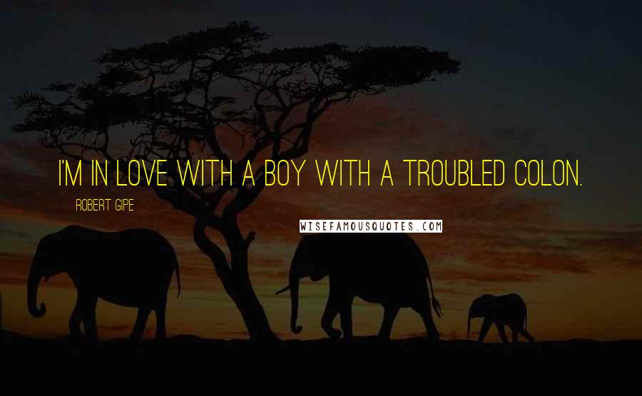 Robert Gipe quotes: I'm in love with a boy with a troubled colon.