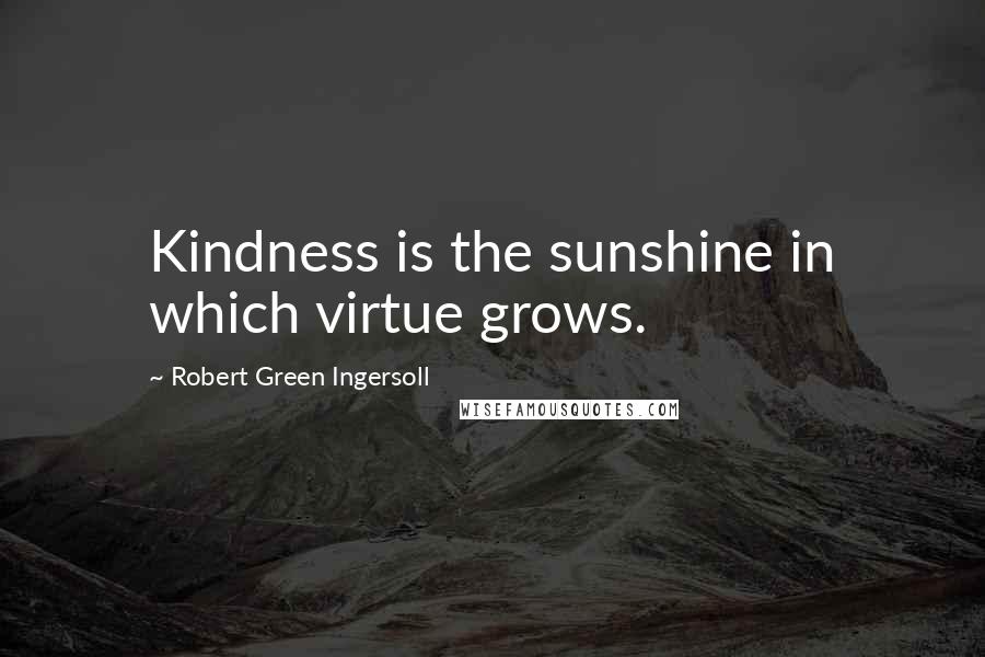 Robert Green Ingersoll quotes: Kindness is the sunshine in which virtue grows.