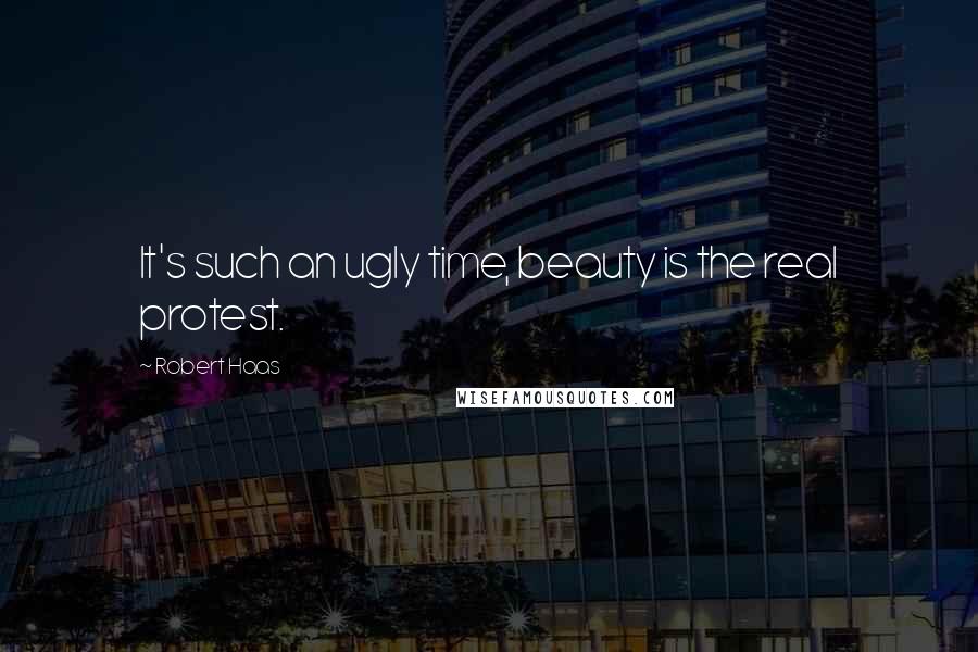 Robert Haas quotes: It's such an ugly time, beauty is the real protest.