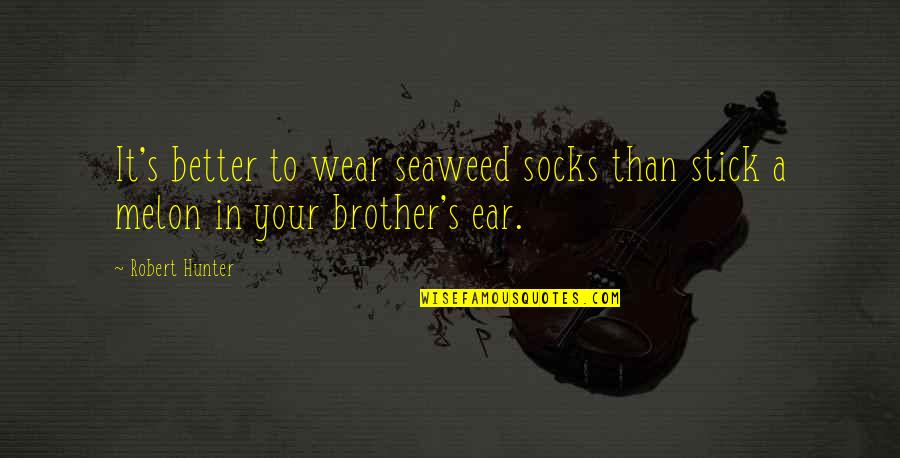 Robert Hunter Quotes By Robert Hunter: It's better to wear seaweed socks than stick